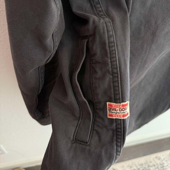 Devil-Dog Dungarees Men's Black Button Up Size Large - Picture 4 of 7